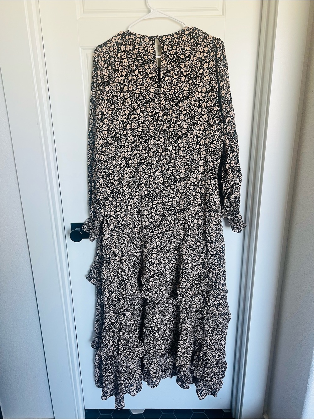 Boden Olive Green Floral Long-Sleeve Tiered Dress - Picture 3 of 6